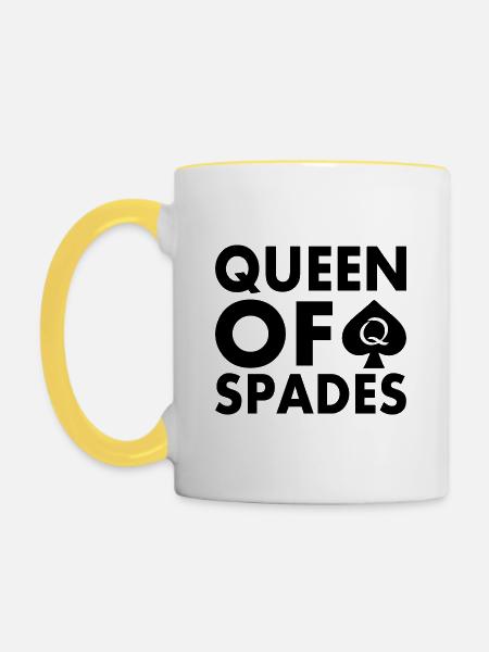 Queen of spades - Tasse zweifarbig - Weiß/Gelb