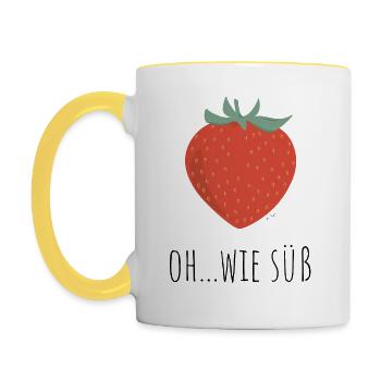 StrawBerry - Tasse zweifarbig - Weiß/Gelb - Links