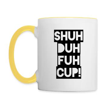 Shuh Duh Fuh Cup Black - Contrasting Mug - white/yellow - Left