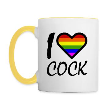 I love - Contrasting Mug - white/yellow - Left