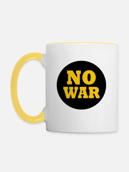 No war - Tasse zweifarbig - Weiß/Gelb