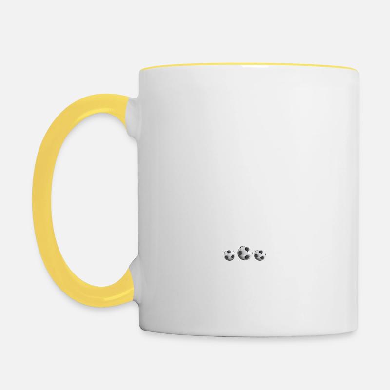 Fußball Ulm - Tasse zweifarbig - Weiß/Gelb