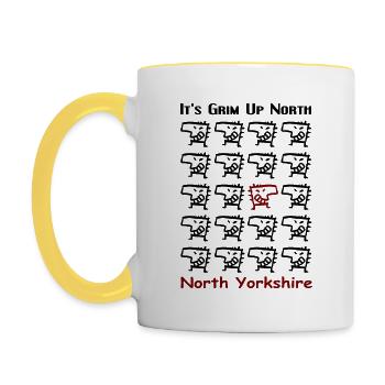 Grim Groupe - Contrasting Mug - white/yellow - Left