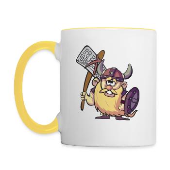 Dutch Viking - Tasse zweifarbig - Weiß/Gelb - Links