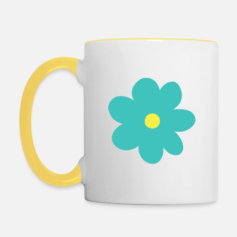 Fleur de menthe - Mug contrasté - blanc/jaune
