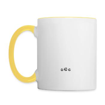 Fußball Kiel - Tasse zweifarbig - Weiß/Gelb - Links
