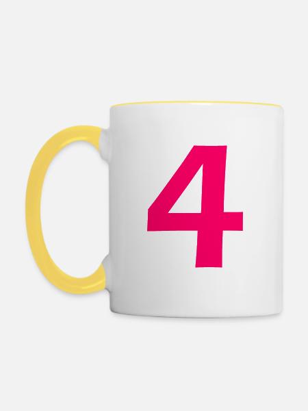 4 - Tasse zweifarbig - Weiß/Gelb