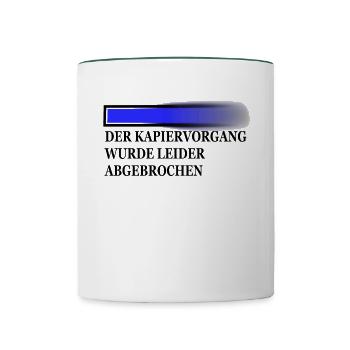 kapiervorgang schwarz - Tasse zweifarbig - Weiß/Dunkelgrün - Vorne