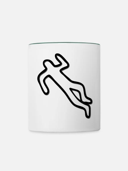 umriss dunkel - Tasse zweifarbig - Weiß/Dunkelgrün