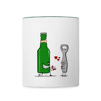 Beer Romance - Contrasting Mug - white/dark green - Front