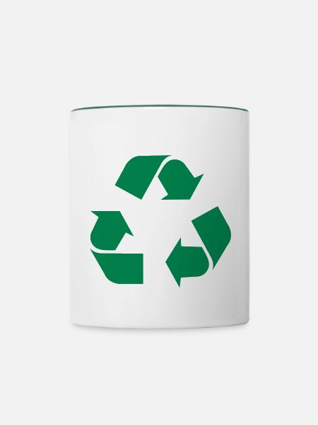 Recycle - Tasse zweifarbig - Weiß/Dunkelgrün