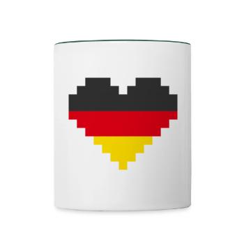 Germany Pixel Heart - Contrasting Mug - white/dark green - Front
