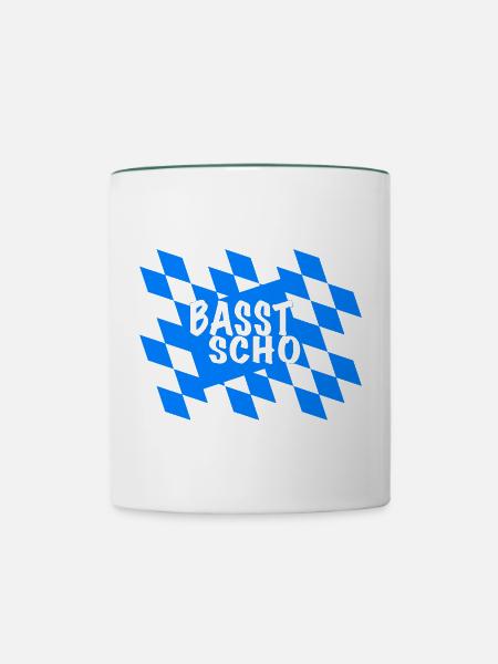 Bayern Basst Scho - Tasse zweifarbig - Weiß/Dunkelgrün