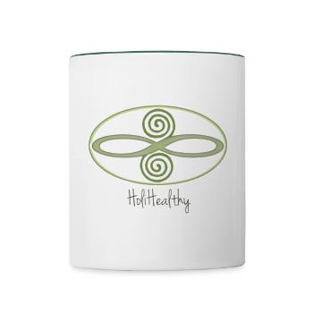 HoliHealthy - Contrasting Mug - white/dark green - Front