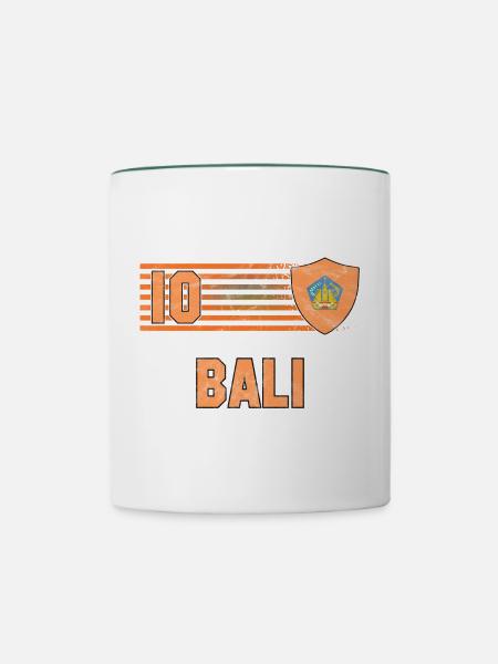 Bali Fußball Mannschaft - Tasse zweifarbig - Weiß/Dunkelgrün