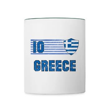 Équipe de Grèce de football - Mug contrasté - blanc/vert foncé - Devant