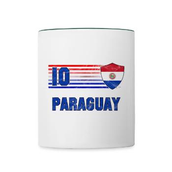 Paraguay Fußball Mannschaft - Tasse zweifarbig - Weiß/Dunkelgrün - Vorne