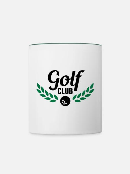 Golfclub (Lorbeerkranz, Golfball) - Tasse zweifarbig - Weiß/Dunkelgrün