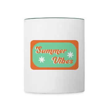 Summer Vibes - Contrasting Mug - white/dark green - Front