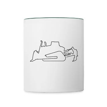 Bulldozer Crawler Mining Bulldozer - Contrasting Mug - white/dark green - Front
