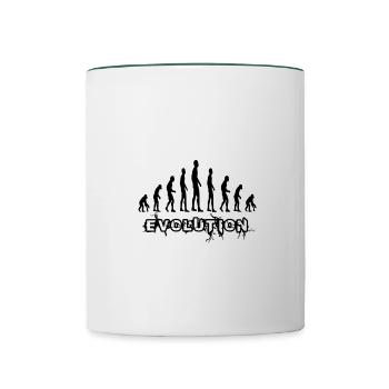 Évolution - Mug contrasté - blanc/vert foncé - Devant