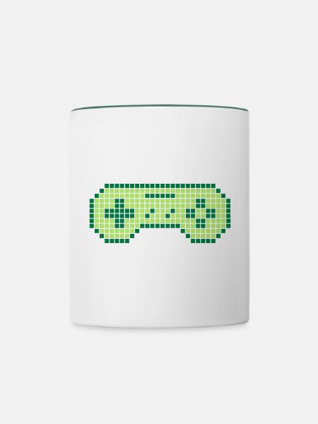 8-Bit Gamepad 02 - Tasse zweifarbig - Weiß/Dunkelgrün