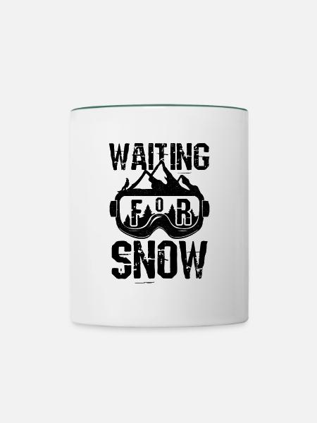 Snowboard Snowboarding Snowboardurlaub Snowboarder - Tasse zweifarbig - Weiß/Dunkelgrün
