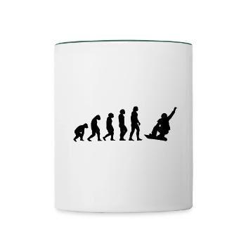 Snowboard Snowboard Snowboard - Mug contrasté - blanc/vert foncé - Devant