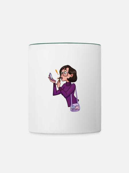 Tech Lippenstift von TechPrincess - Tasse zweifarbig - Weiß/Dunkelgrün