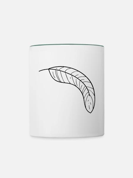 Blatt, Natur - Tasse zweifarbig - Weiß/Dunkelgrün