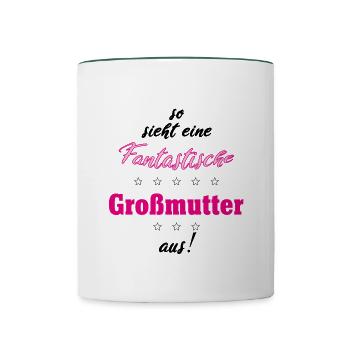 Fantastische Grossmutter - Tasse zweifarbig - Weiß/Dunkelgrün - Vorne