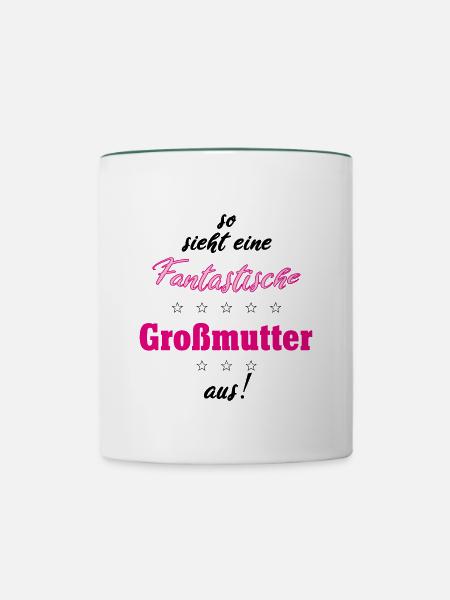Fantastische Grossmutter - Tasse zweifarbig - Weiß/Dunkelgrün
