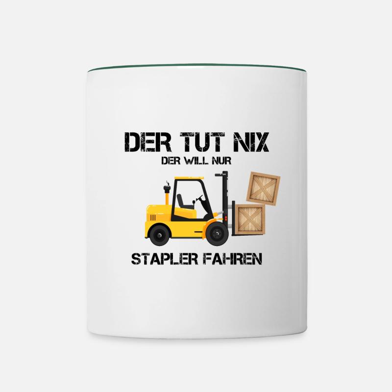 Staplerfahrer Gabelstapler Stapler Flurförderzeug - Tasse zweifarbig - Weiß/Dunkelgrün