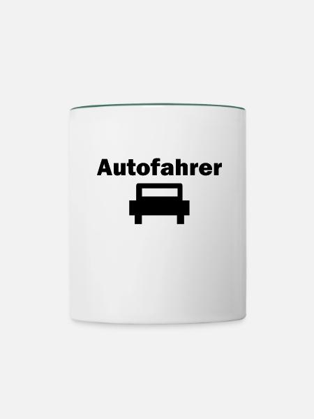Autofahrer - Tasse zweifarbig - Weiß/Dunkelgrün