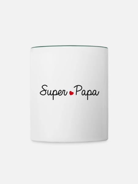 Für Superväter und zukünftige Väter - Tasse zweifarbig - Weiß/Dunkelgrün
