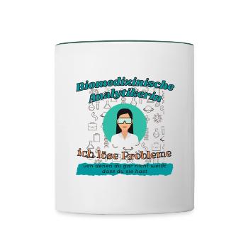 Biomedizinische Analytikerin - Tasse zweifarbig - Weiß/Dunkelgrün - Vorne