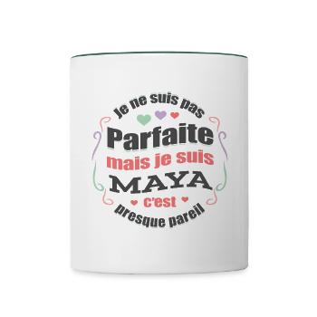 MAYA PARFAITE - PRENOM MAYA - Mug contrasté - blanc/vert foncé - Devant
