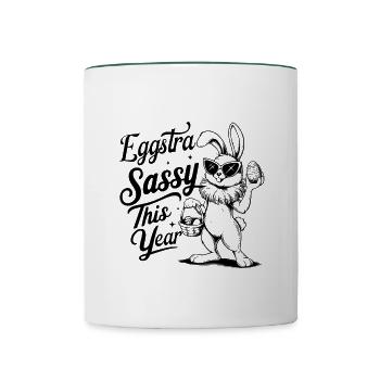 Eggstra Sassy This Year - Contrasting Mug - white/dark green - Front