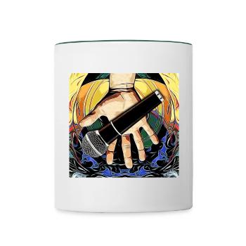 Musical Microphone - Mug contrasté - blanc/vert foncé - Devant