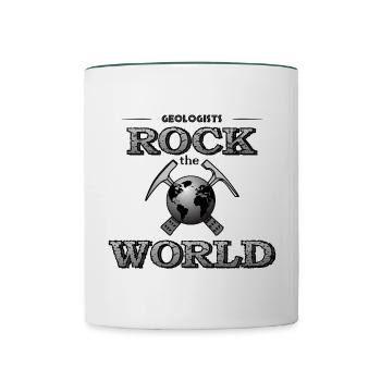 Rock the World Géologie Paléontologie - Mug contrasté - blanc/vert foncé - Devant