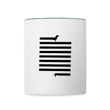 Daaaaaaachshund, Dackel, Hund, Hunde - Tasse zweifarbig - Weiß/Dunkelgrün - Vorne