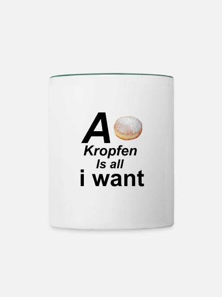 Krapfen liebe - Tasse zweifarbig - Weiß/Dunkelgrün