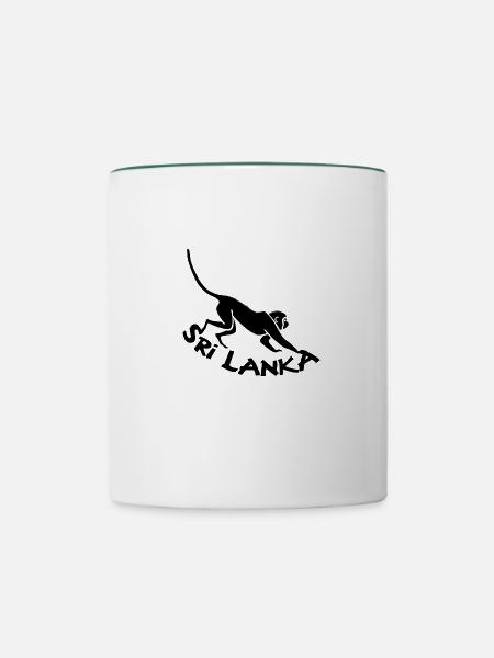 Sri Lanka - Tasse zweifarbig - Weiß/Dunkelgrün