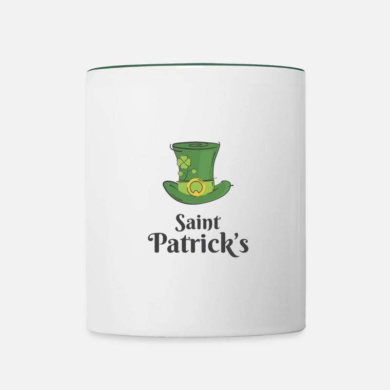 St. Patrick's - Shamrock - Contrasting Mug - white/dark green