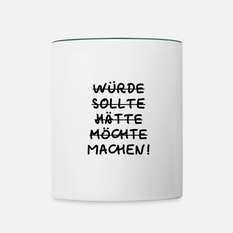 Facile à faire - Pas d’excuses Lean Agil - Mug contrasté - blanc/vert foncé