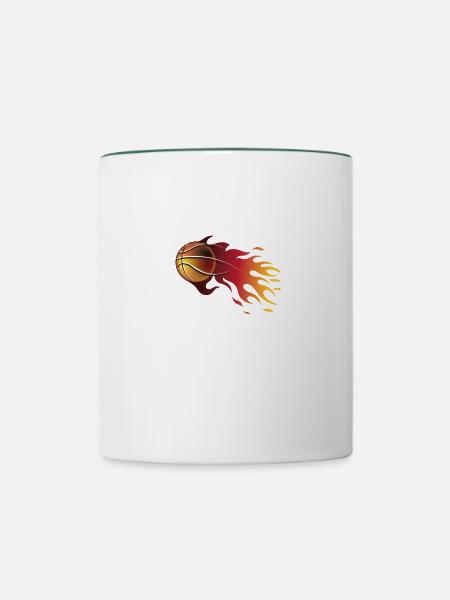 Feuerball - Tasse zweifarbig - Weiß/Dunkelgrün