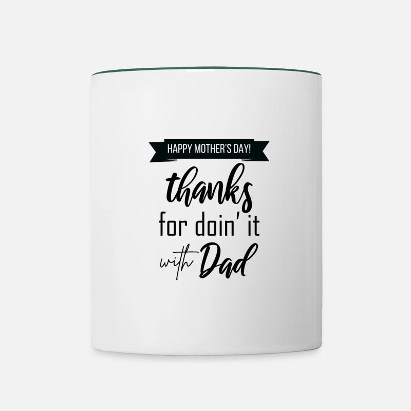 Schönen Muttertag - Tasse zweifarbig - Weiß/Dunkelgrün