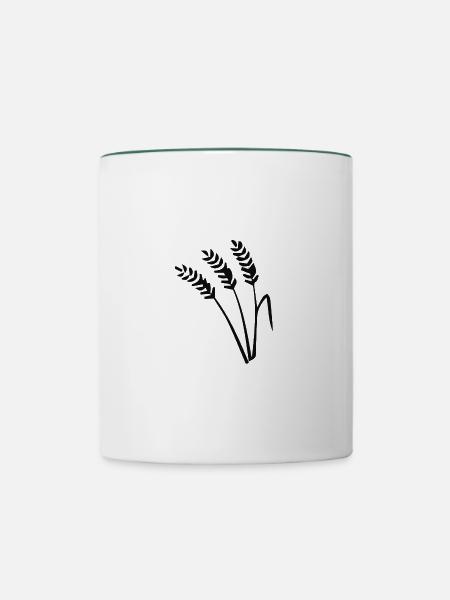 Weizen - Tasse zweifarbig - Weiß/Dunkelgrün
