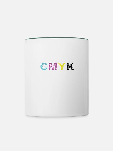 CMYK - Tasse zweifarbig - Weiß/Dunkelgrün