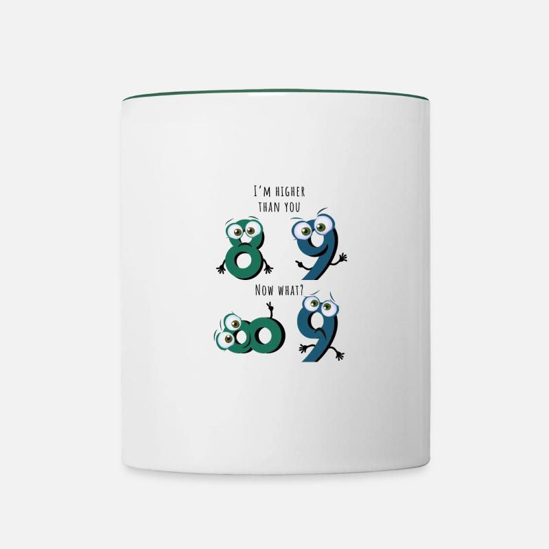Math mathician prof mathematician énonciation drôle - Mug contrasté - blanc/vert foncé